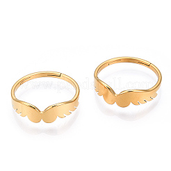 Ion Plating(IP) 304 Stainless Steel Wing Adjustable Ring for Women&nbsp;LS-RJEW-T027-10G