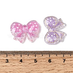 オペーク樹脂カボション  ラメ付きリボン  ミックスカラー  16x20.5~21x4~4.5mm&nbsp;RESI-Z049-03