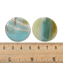 ナチュラルフラワーアマゾナイトペンダント  フラットラウンドのチャーム  29.5~30x3mm  穴：1.6mm&nbsp;G-B071-01A