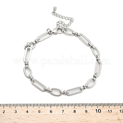 304 Stainless Steel Oval Link Anklets for Women&nbsp;AJEW-U025-01P