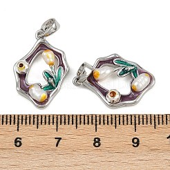 Brass Enamel Pendants&nbsp;KK-H078-04B-P01