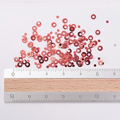 オーナメントアクセサリープラスチック製スパンコール/スパンコールビーズ  リング  インディアンレッド  2x0.1mm  穴：0.8mm&nbsp;PVC-E001-06-YD03