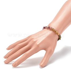 天然のマルチカラートルマリンビーズストレッチブレスレット  チップ  内径：2インチ（5.2cm）&nbsp;BJEW-JB06243