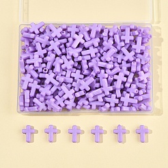 200個の不透明なアクリルビーズ  クロス  ライラック  16x12x4.5mm&nbsp;SACR-FS0001-39F
