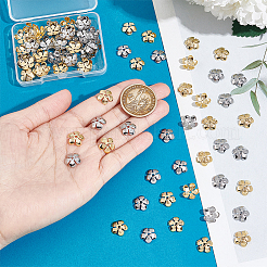 100 Pcs 2 Colors 304 Stainless Steel Bead Caps&nbsp;STAS-UN0054-96