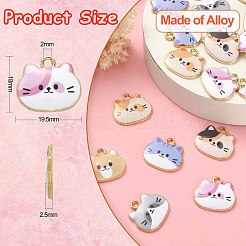 30Pcs 6 Styles Alloy Enamel Pendants&nbsp;ENAM-CJ0003-89