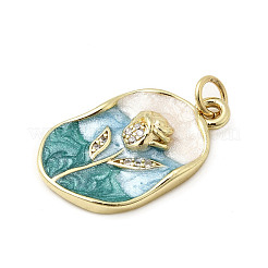 Brass Enamel Pendants&nbsp;KK-K302-14G