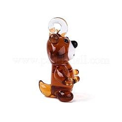 手作りランプワークペンダント  クマのチャーム  ミックスカラー  27.5~30x16.5~17.5x14~17mm  穴：2~3.5mm&nbsp;LAMP-N034-24