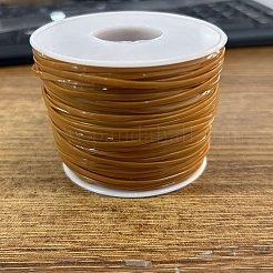 50mのフラットPVCコード  ジュエリー作りのための  チョコレート  2.2x0.7mm  約54.68ヤード（50m）/ロール&nbsp;OCOR-WH0082-83B