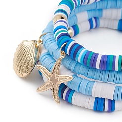 4Pcs 4 Styles Polymer Clay Heishi Beads Stretch Bracelets Sets&nbsp;BJEW-JB05908