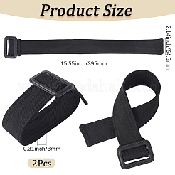 ポリエステルベルト2本  プラスチックバックル付き  ブラック  395x54.5x8mm&nbsp;AJEW-GF0011-29C