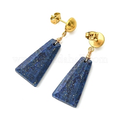 Dyed Natural Lapis Lazuli & Natural Amazonite & Natural Tiger Eye Dangle Stud Earrings&nbsp;EJEW-JE07032
