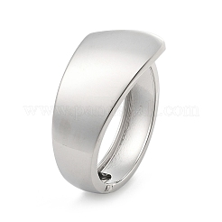 女性用合金ヒンジ付きバングル  プラチナ  1-5/8インチ（4cm）  内径：2インチ（5.15cm）x2-3/8インチ（6.1cm）&nbsp;BJEW-D312-05P
