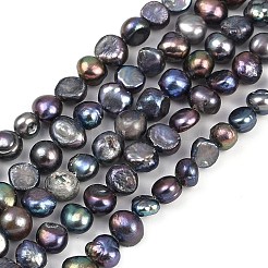 天然養殖淡水パールビーズ連売り  研磨両側  グレード2a+  染め  カラフル  5~6mm  穴：0.7mm  約63個/連  13.46~13.66''（34.2~34.7センチメートル）&nbsp;PEAR-P064-19G-01F