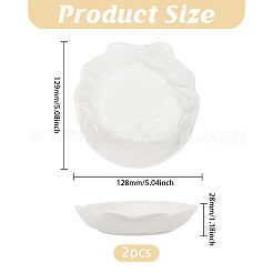 2Pcs Bowknot Porcelain Jewelry Storage Display Trays for Rings&nbsp;AJEW-GL0003-48B