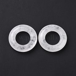 天然石クオーツクリスタルペンダント  ロッククリスタルペンダント  リングチャーム  30x7mm  穴：15.5mm&nbsp;G-F728-02E