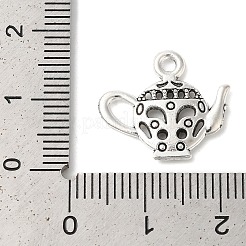 チベットスタイルの亜鉛合金のチャームをティーポット  鉛フリー＆カドミウムフリー  アンティークシルバー  16x18x2mm  穴：2mm  約500個/500g&nbsp;TIBEP-R334-179AS-RS