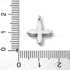 304ステンレスペンダント  キュービックジルコニア付き  花  レッド  16x13.5x3mm  穴：1.8mm&nbsp;STAS-C118-01P-04