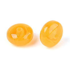 オペーク樹脂ビーズ  ロンデル  オレンジ  8x5mm  穴：1.5mm&nbsp;RESI-U013-02E