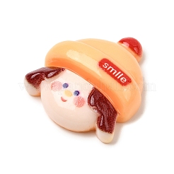 不透明レインカボション  帽子とスカーフと男の子と女の子  ミックスカラー  19~23x15.5~20x6~8mm&nbsp;RESI-L050-05