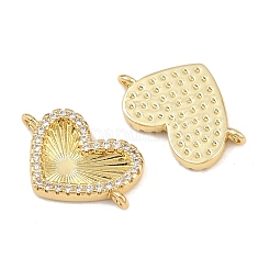 Brass Pave Cubic Zirconia Connector Charms&nbsp;KK-L251-13G