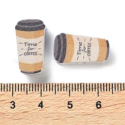 プリントウッドビーズ  ナバホホワイト  ドリンク  19x10.5x6mm  穴：2mm&nbsp;WOOD-Z002-01B