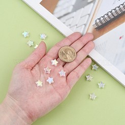 環境に優しい透明アクリルビーズ  スター  クリアAB  ABカラー  直径約10mm  厚さ4mm  穴：1.5mm&nbsp;X-PL556-1
