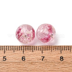 Luminous Handmade Glod Sand Lampwork Beads Strands&nbsp;LAMP-B028-03L-10mm