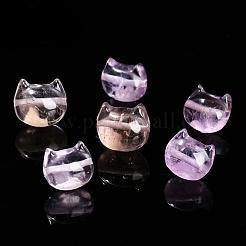 Natural Amethyst Faceless Cat Head Beads&nbsp;PW-WGB8F95-01