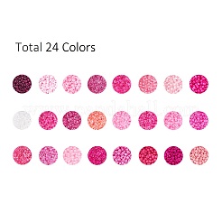 288g24色ガラスシードビーズ  ラウンド  ミックスカラー  12/0  1.5~2.5x1.5~2mm  穴：0.5~1mm  12 G /カラー&nbsp;SEED-JQ0005-01G-2mm