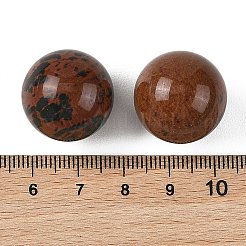 天然マホガニーオブシディアン球形ビーズ  スムーズなラウンド  穴なし/ドリルなし  20mm&nbsp;GG-D003-A05