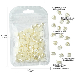 アクリルカボション  イミテーションバロックパールスタイル  ネイルアートの装飾の付属品  多面カット  混合図形  乳白色  7~10x4~11.5x2~3mm  穴：1mm  約25個/セット&nbsp;MRMJ-T063-217