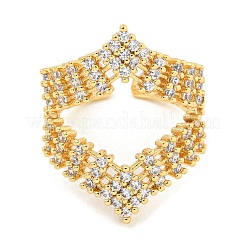 Crown Clear Cubic Zirconia Open Cuff Ring&nbsp;RJEW-L121-033G