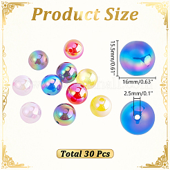 30Pcs UV Plating Opaque Acrylic Beads&nbsp;OACR-PH0004-83