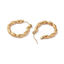 Oval Bubble 201 Stainless Steel Half Hoop Earrings for Women&nbsp;EJEW-G385-35G