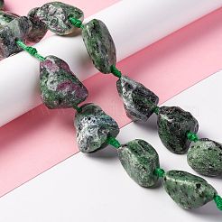 Natural Ruby in Zoisite Beads Strands&nbsp;G-B024-15