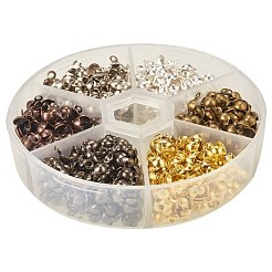Multicolor Iron Round Spacer Beads with Box for Jewelry Making 7~8x3.6~4x3mm&nbsp;IFIN-PH0001-07-NF