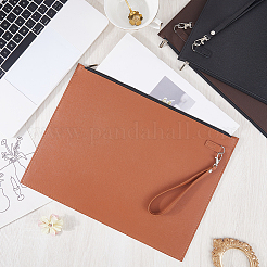 長方形のPUレザー会議ファイルバッグ  ファイルポケット  合金ジッパー付き  シエナ  263x346x2mm&nbsp;AJEW-WH20019-115A