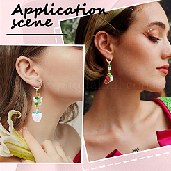 DIY Lampwork & Acrylic Vegetables and Fruits Leverback Earrings Making Kits&nbsp;DIY-SC0026-29