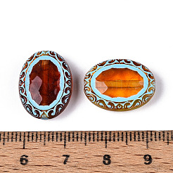 塗装された透明なアクリルビーズ  模造琥珀  オーバル  シエナ  17.5x13x6mm  穴：1.6mm  約632個/500g&nbsp;OACR-T029-03P