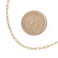 2.5mm 304ステンレススチールペーパークリップチェーンネックレス  変色しない  ゴールドカラー  15.75インチ（40cm）&nbsp;NJEW-JN05502