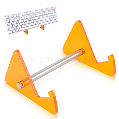 プラチナメッキの鉄製サポートを備えた 1 段アクリル キーボード ディスプレイ スタンド  オレンジ  16x12x8cm&nbsp;ODIS-WH20015-06C-03