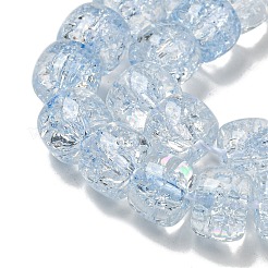 Transparent Spray Painting Crackle Glass Beads Strands&nbsp;GLAA-NH0001-05F