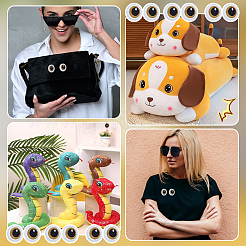 コンピューター刺繍布粘着パッチ15組  パッチにこだわる  マスクと衣装のアクセサリー  アップリケ  目  ダークカーキ  28x24x1.5mm&nbsp;DIY-BC0013-77