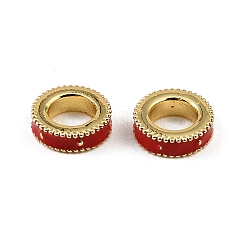 Brass Enamel European Beads&nbsp;KK-CBAF17A-01G