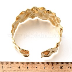 イオンプレーティング(IP) 304 ステンレススチール ワイドオープンカフバングル  女性のためのジュエリー  18KGP本金メッキ  内径：2-1/8~2-3/8インチ（5.4~5.9cm）&nbsp;BJEW-L682-021G