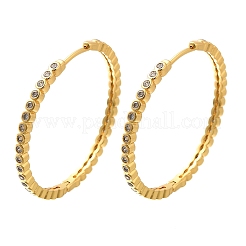 Rack Plating Brass Micro Pave Clear Cubic Zirconia Hoop Earrings for Women&nbsp;EJEW-C125-17B-G