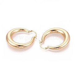 真鍮製フープピアス  ニッケルフリー  18KGP本金メッキ  43x38x8mm&nbsp;EJEW-T047-101G
