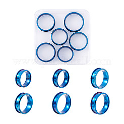 6Pcs 6 Styles Stainless Steel Grooved Finger Ring Settings&nbsp;STAS-YS0001-19