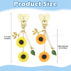 Alloy & ABS Plastic Imitation Pearl & Resin Pendant Decorations&nbsp;HJEW-YW00416-01